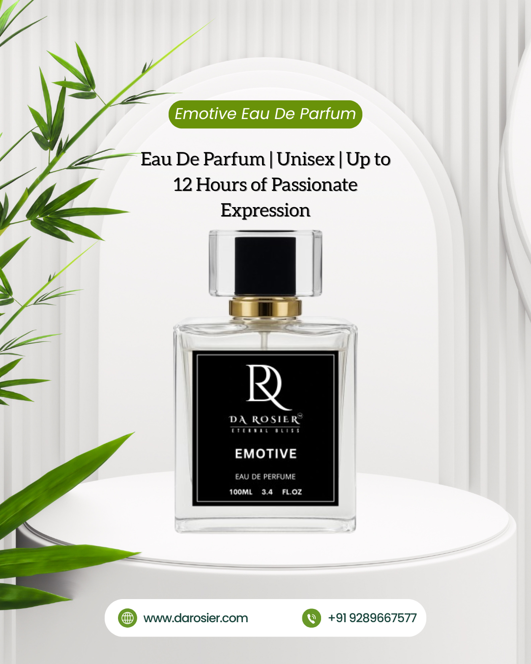 Blue & White Minimalist Perfume Promotion Instagram Post (2) DA ROSIER Emotive Eau De Parfum
